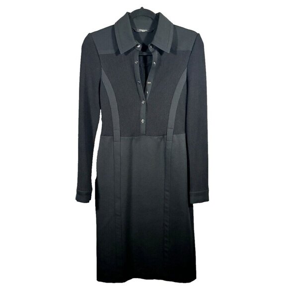 Minimum Reflex Medi Black Dress Long Sleeves Chic Sophisticated Women's Sz Small - Picture 1 of 9